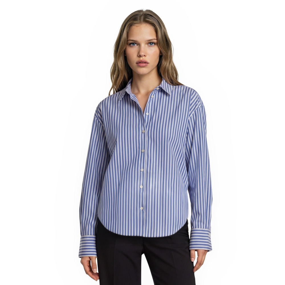 Lilly Pulitzer Blouse Button Shirt Women's Size XS Blue White Striped Tie Cuff